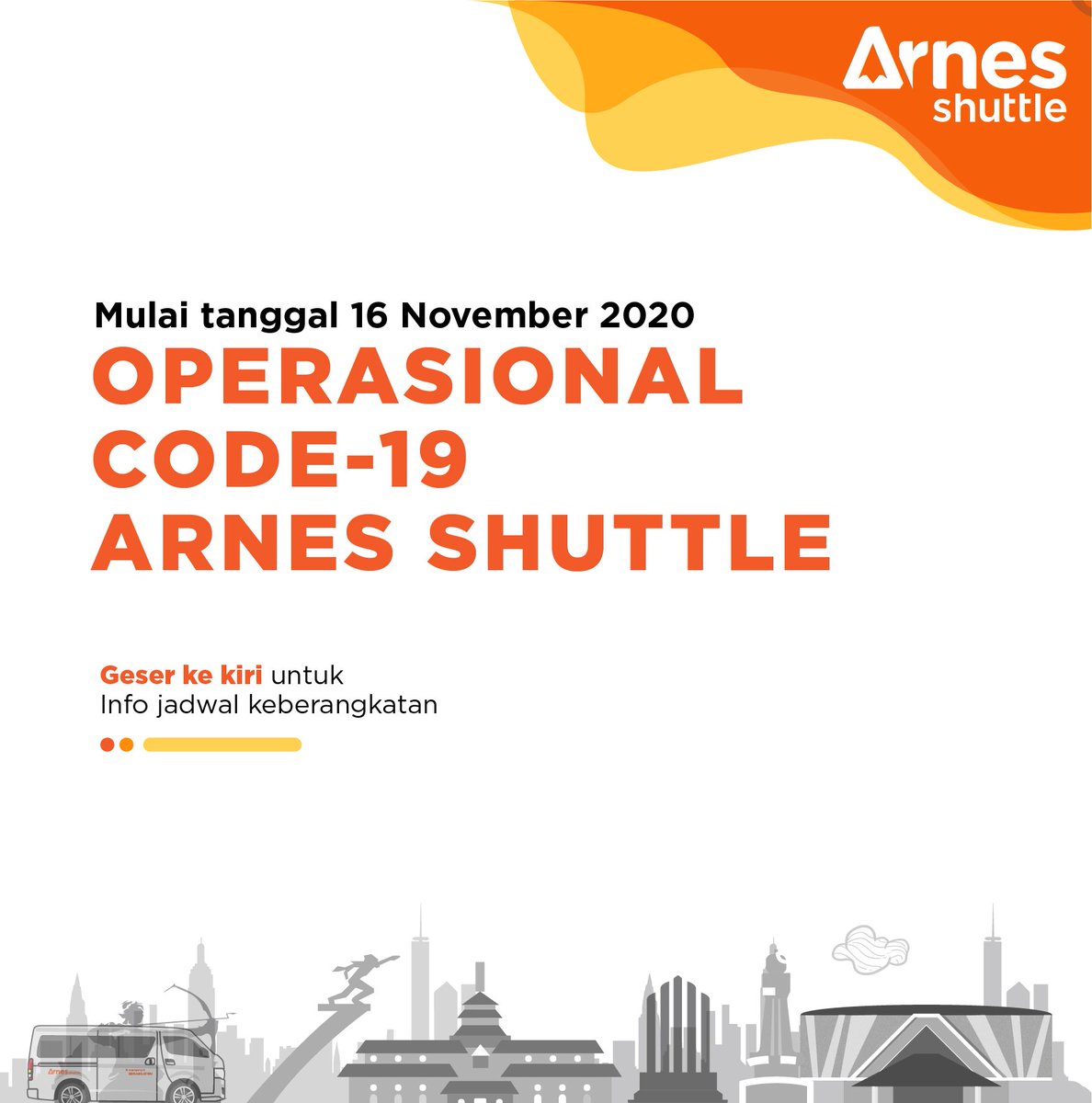 ArnesShuttle's tweet photo. Kembali kita Update jadwal terbaru untuk besok 16 November 2020 beserta beberapa syarat dan ketentuan sebelum menggunakan armada kami.
ingatt tetap patuhi protokol kesehatan Covid-19, salam sehat #menemaiSEMANGATMU
#Arnesian #infoterbaru https://t.co/soCq1RUVxU