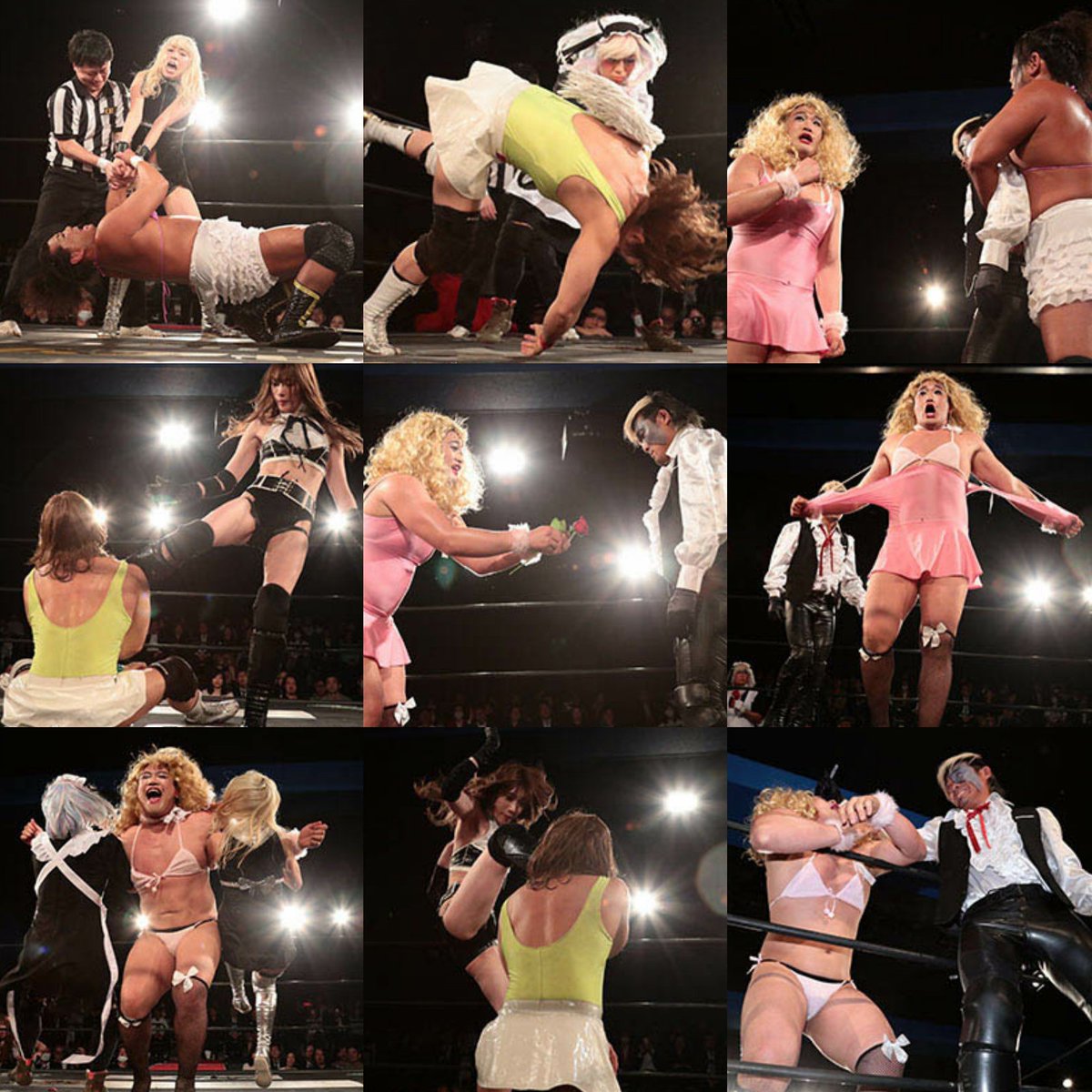 DDT_GENERATION's tweet photo. Azusa Takigawa, Saki Akai &amp; Masahiro Takanashi ~vs~ Kazusada Higuchi, Kazuki Hirata &amp; Toru Owashi - DDT Saki Akai Produce ~ DDT Collection 2018.3.14

▶️ https://t.co/1AicL8T9fu

#プロレス
#坂口征夫
#AzusaTakigawa
#滝川あずさ
#赤井沙希
#樋口和貞
#DDTpro https://t.co/Rba5UfFHhN