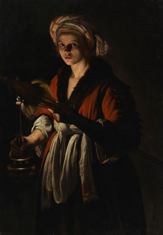 Renacentista3's tweet photo. A young woman holding a distaff before a lit candle - Adam de Coster S XVII https://t.co/zsH8F0Uj5a https://t.co/8OSvb2UqY7