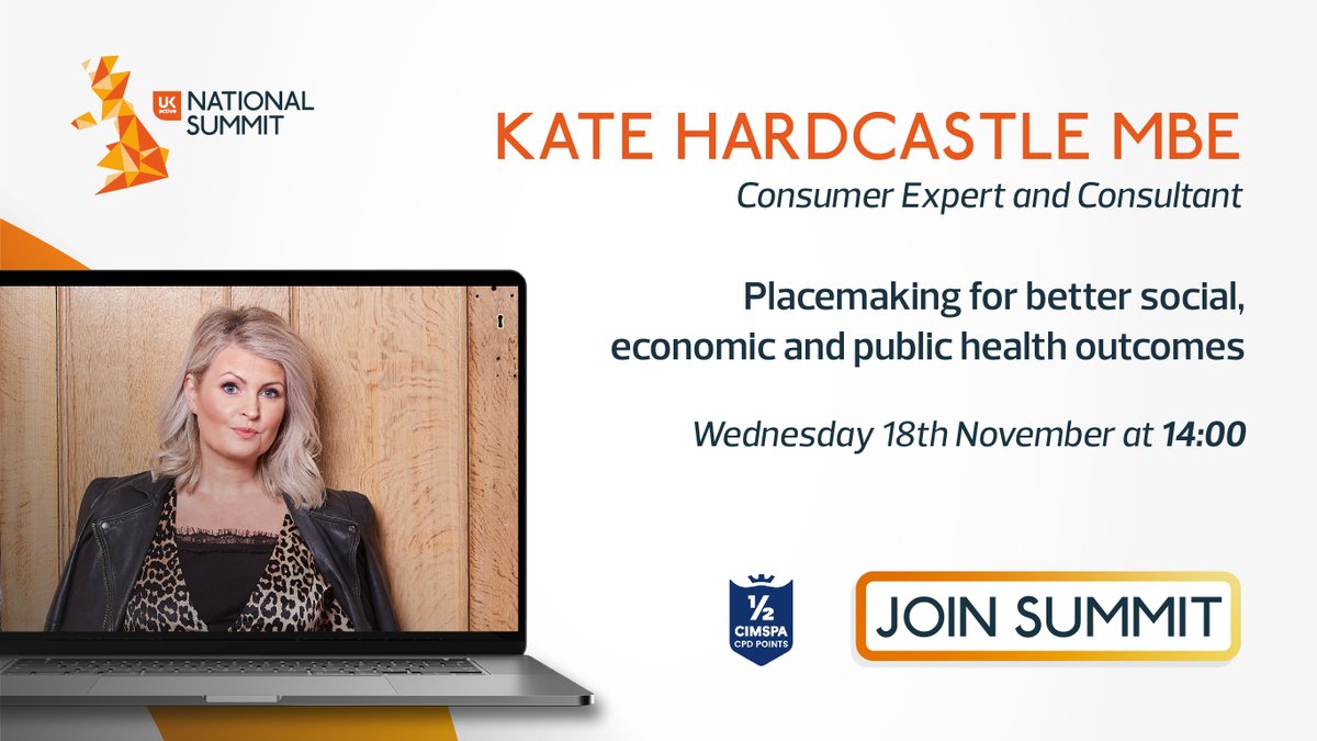 _ukactive's tweet photo. We are excited to have @katehardcastle joining us for the next #NationalSummit online session on Wednesday, discussing how placemaking can contribute to better health, economic and public health outcomes.

Register for free here: https://t.co/ujKlAaaMka https://t.co/LNskHTyOqe