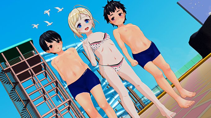 プール=指定水着の男子
おとなの階段登る 