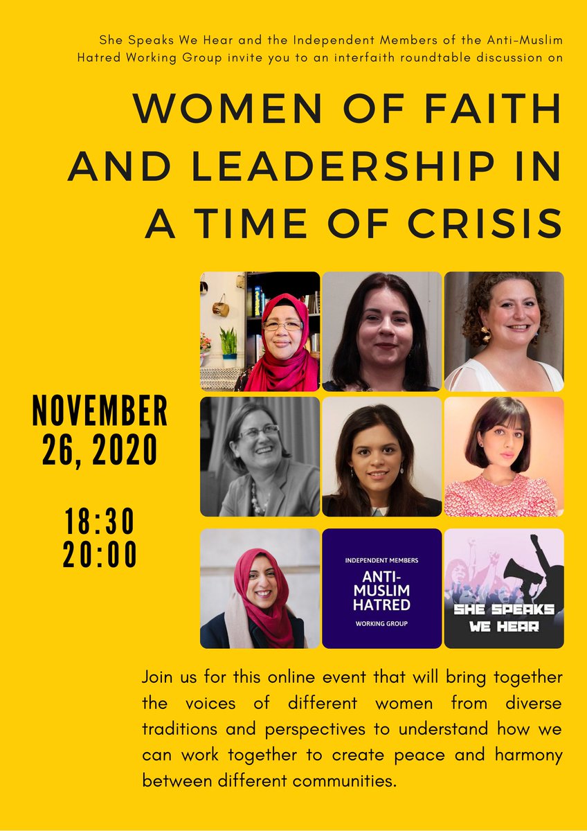 AMHWGuk's tweet photo. Join the AMHWG, @SheSpeaksWeHear and an amazing group of women to discuss the importance of interfaith solidarity and what female faith leadership looks like in a time of crisis. 

To register for the event please go to: https://t.co/CFMjidyXL8

#BetterTogether https://t.co/oeKSbqhRlG