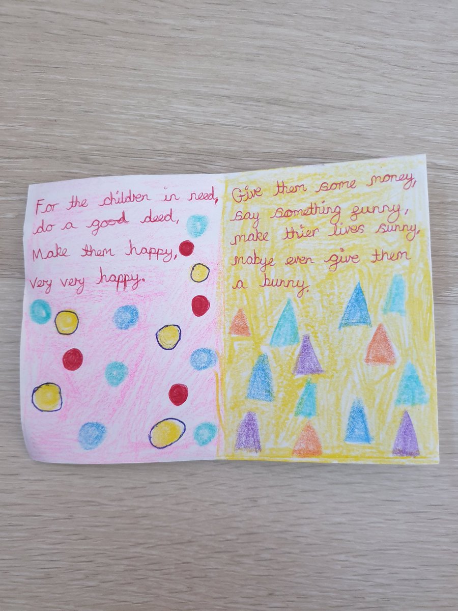 glitter_ball1's tweet photo. @HawkedonY4 #hawkedonvalues Children in need competition... Pudsey poem and booklet 😀 Make the children happy! https://t.co/igkImQ8HeD