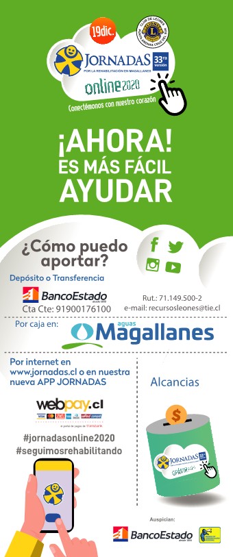 AguasMagallanes's tweet photo. ¡Ahora es más fácil ayudar! #AguasMagallanes pone a disposición sus cajas para recibir aportes de las Jornadas por la Rehabilitación.
@lasjornadas #ConectémonosConNuestroCorazón #PorTiPorNuestraCiudad https://t.co/dn4yflT0hW