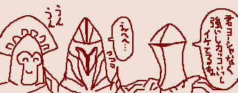 某掲示板某鯖某ダクソ2実況スレで描いた手書き絵たちです。貪りデーモンはフィルター掛ければかわいいと思う。 