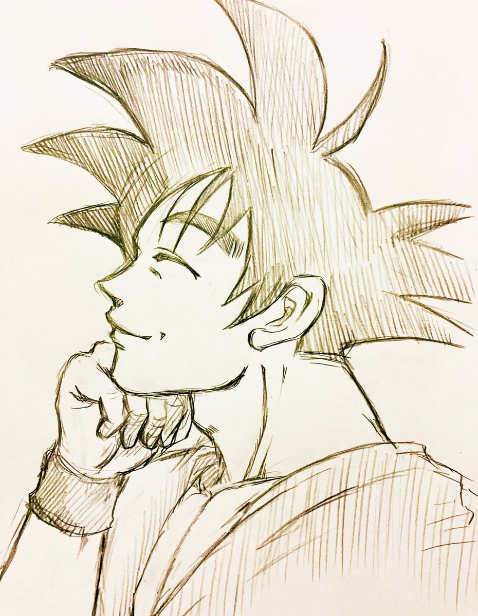 You 悟空さが年齢重ねたら 目尻が下がって より優しい顔になりそうだなぁ ニコニコしながらチチを見てて欲しい っていう落書き