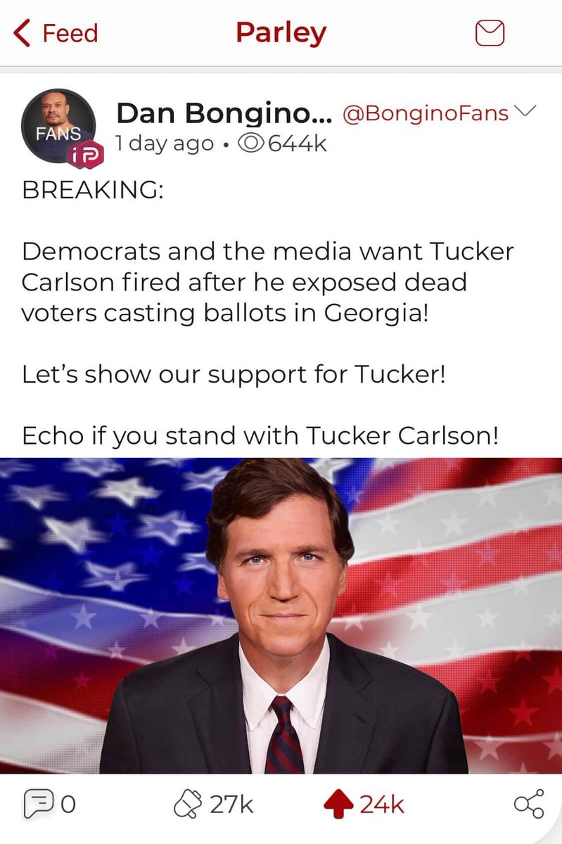 cutequokka2's tweet photo. Democrats and the media want Tucker Carlson fired after he exposed dead voters casting ballots in Georgia!
#FoxNews #Tucker https://t.co/G6EROpjuwF