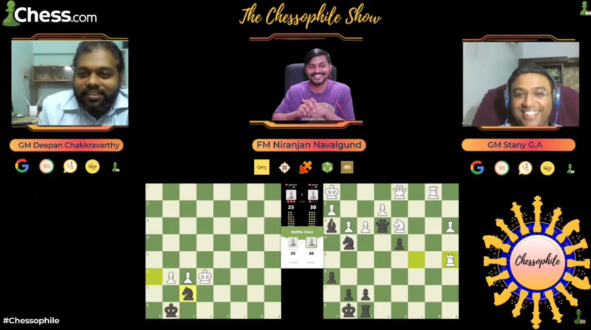iamniri's tweet photo. VERY SPECIAL stream!!
Thank you @Stany0122 and Deepan Anna for being excellent guests. I couldn't have asked for a better start to season 2 of #Chessophile show!
Stream Link: https://t.co/xdyPWkj0Bb
Thank you @chesscom and @chesscom_in https://t.co/QxNAHbmSrC
