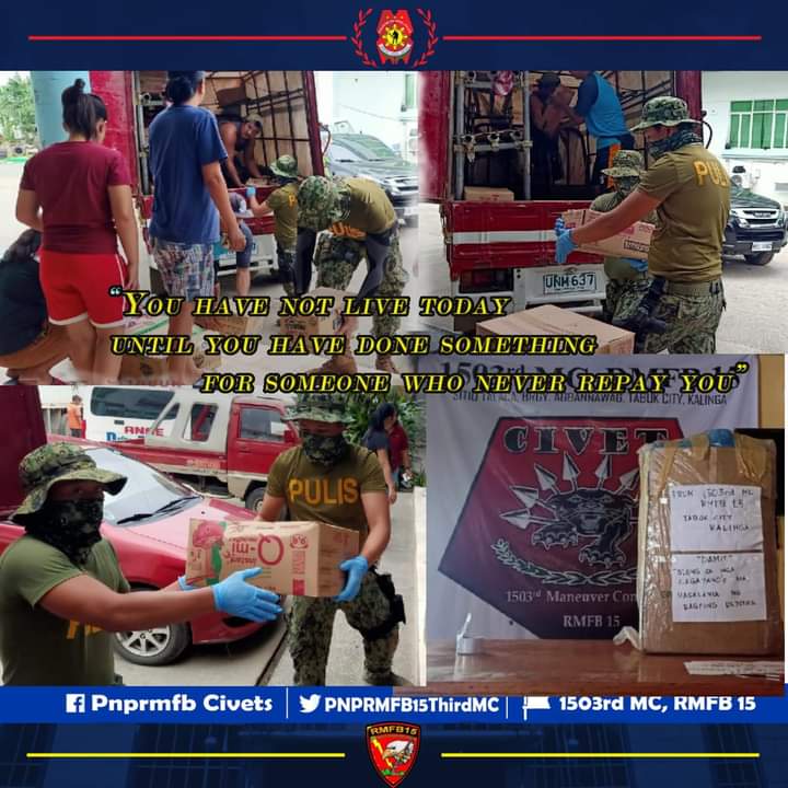 Pnprmfb15thirdM's tweet photo. "You have not lived today until you have done something for someone who can never repay you."- J Bungyan

#TeamPNP 
#WeServeAndProtect
#PNPKakampiMo #1503rdMCRMFBCares
@rwinp88 
@MayamesJr https://t.co/a5EBV1WpEE