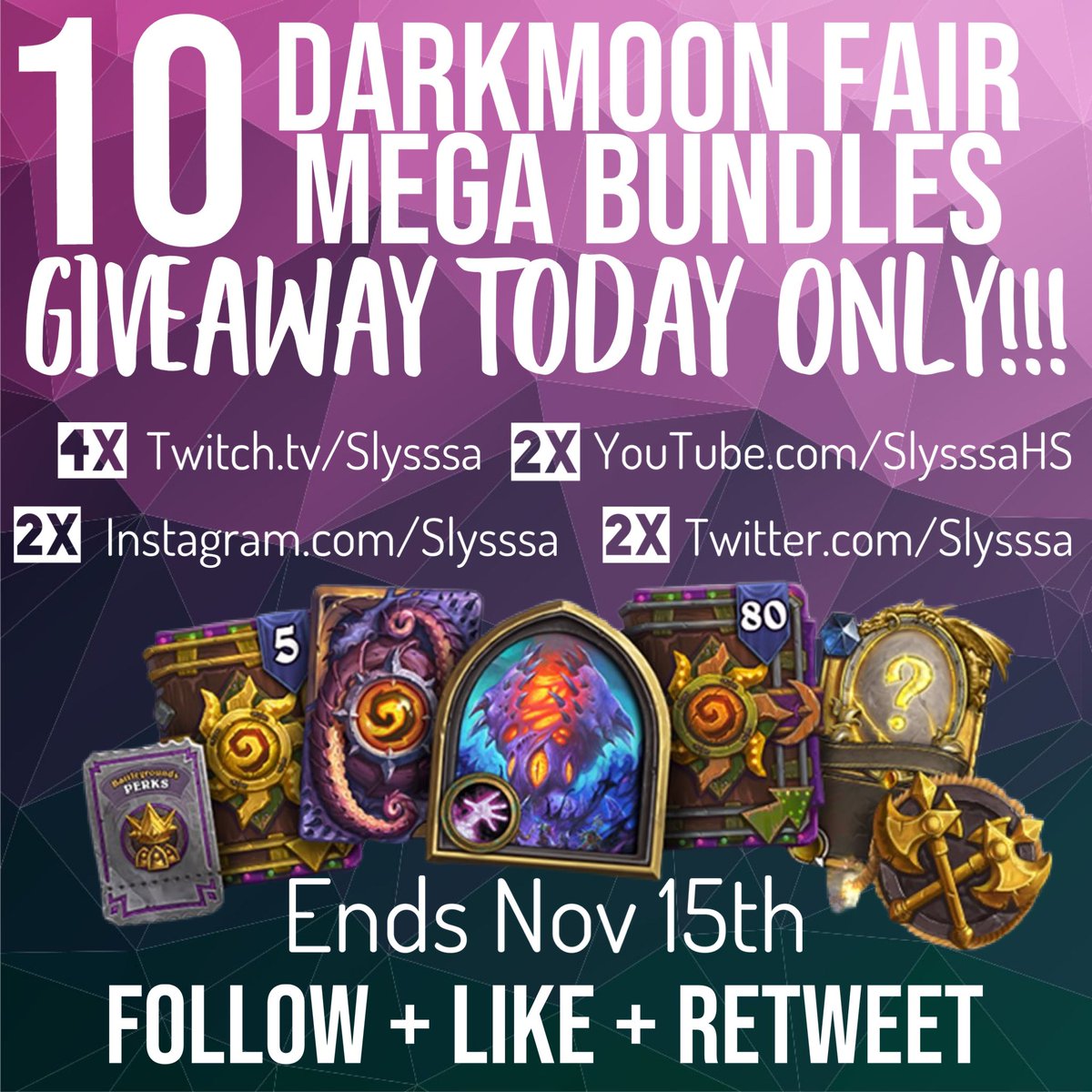 Slysssa's tweet photo. Ty Blizzard for providing me with 10 Mega Bundle codes!

I will be giving them away all day on 
🔥Twitch🔥
🔥Twitter🔥
🔥Instagram🔥
🔥YouTube🔥

Directions Below! 
FOLLOW + LIKE + RETWEET FOR TWITTER 

GOOD LUCK!!! https://t.co/XTNNMG4zLU