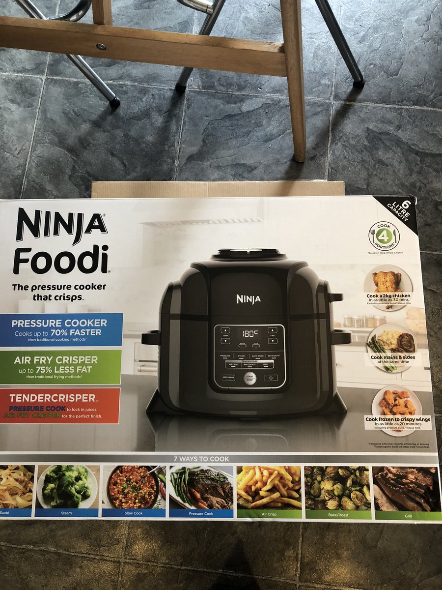 FreshFinancials's tweet photo. Thank you not Black Friday Black Friday deal Amazon. I am totally geeking out and in love with my new toy. Ninja Foodi. I’m running out of things to cook though 🤣😂 #LockdownHacks https://t.co/AFH4Eh9Vfa