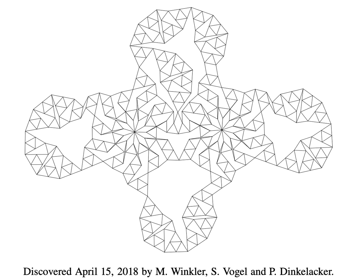 Here’s one in which each vertex has either four or eleven neighbours. (You can see two stars formed by the two vertices that have 11 neighbours; the others have 4.)