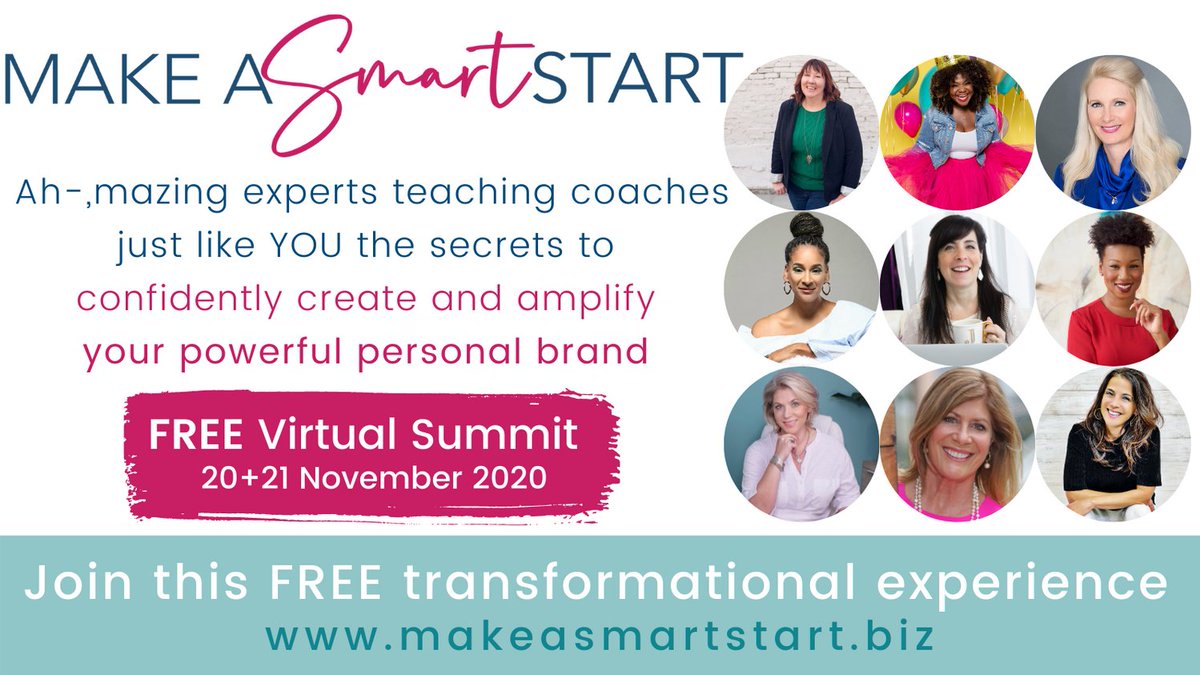 A phenomenal line-up of speakers committed to sharing battle-tested strategies and tips you can use in your coaching business right away to: 

2 Power-packed days starting on Friday 20th November. Reserve your seat here: makeasmartstart.biz