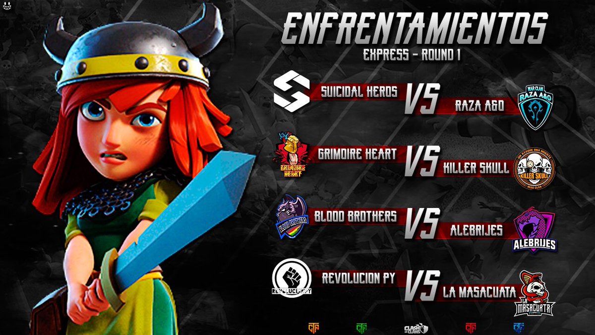 TorneoCRC's tweet photo. 🔴 TCR | Express 🔴

🔥 Enfrentamientos para esta primera ronda, sin duda alguna serán unas guerrazas 🔥 

¿Que clanes ganarán y avanzarán a la segunda ronda? 🏆

#TCR3 🇨🇷 #ClashOfClans https://t.co/lW0GSFcNII