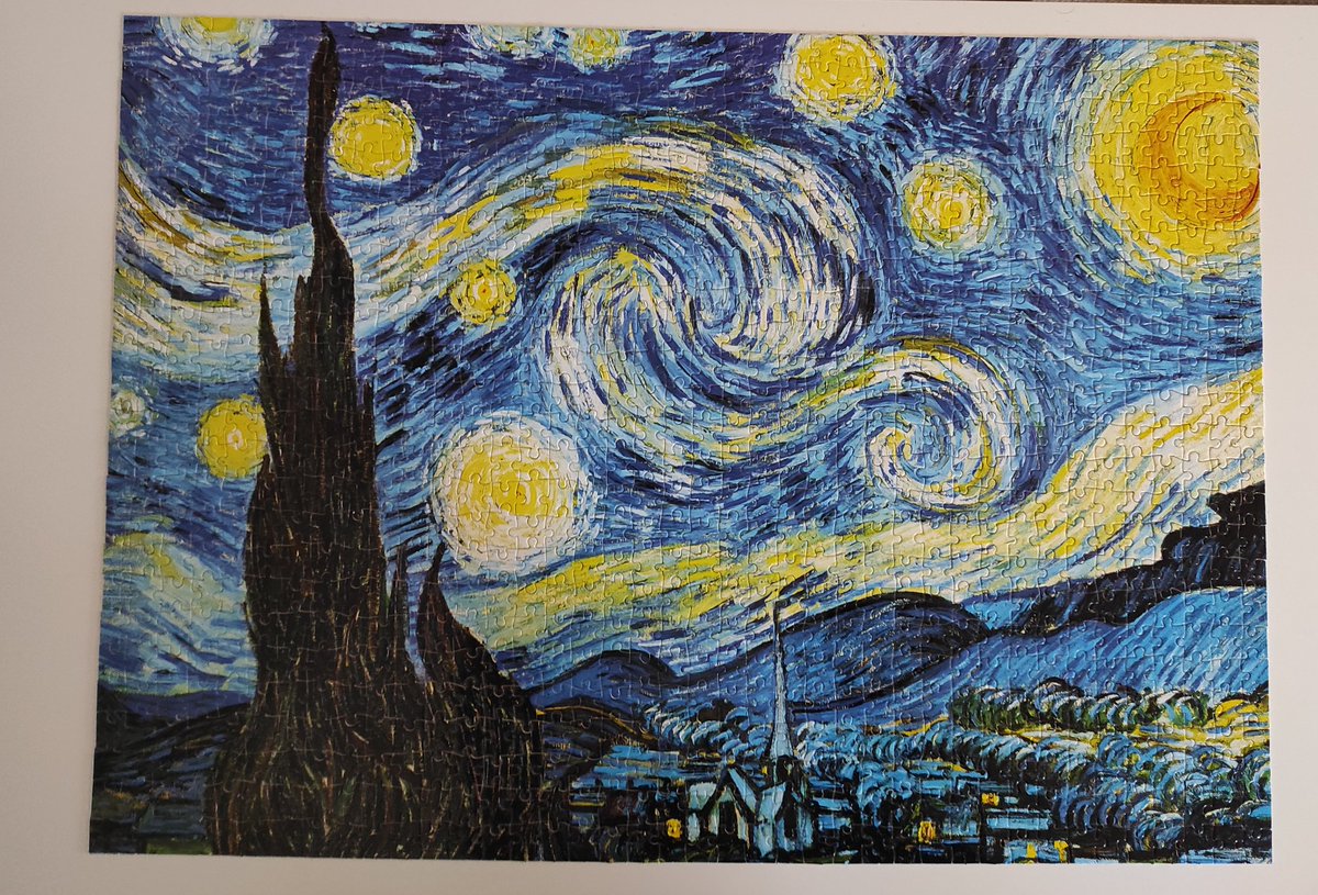 Chris_S_Barham's tweet photo. Another lockdown puzzle complete w/@ladymoringa 😊

#puzzle #puzzles #jigsaw #jigsawpuzzle #lockdownpuzzle #lockdown #staysafe #vangogh #vangoghpuzzle #starrynight https://t.co/IwRZJbD7Wp