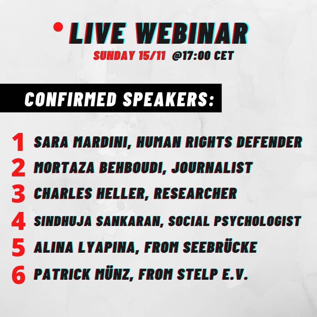 Today 🙌 Get involved ✊

@europemustact 

“But what can I do?” 

Live Webinar on Sunday, Nov. 15th 2020, 5 pm CET

#leavenoonebehind #wehavespace #refugeeswelcome