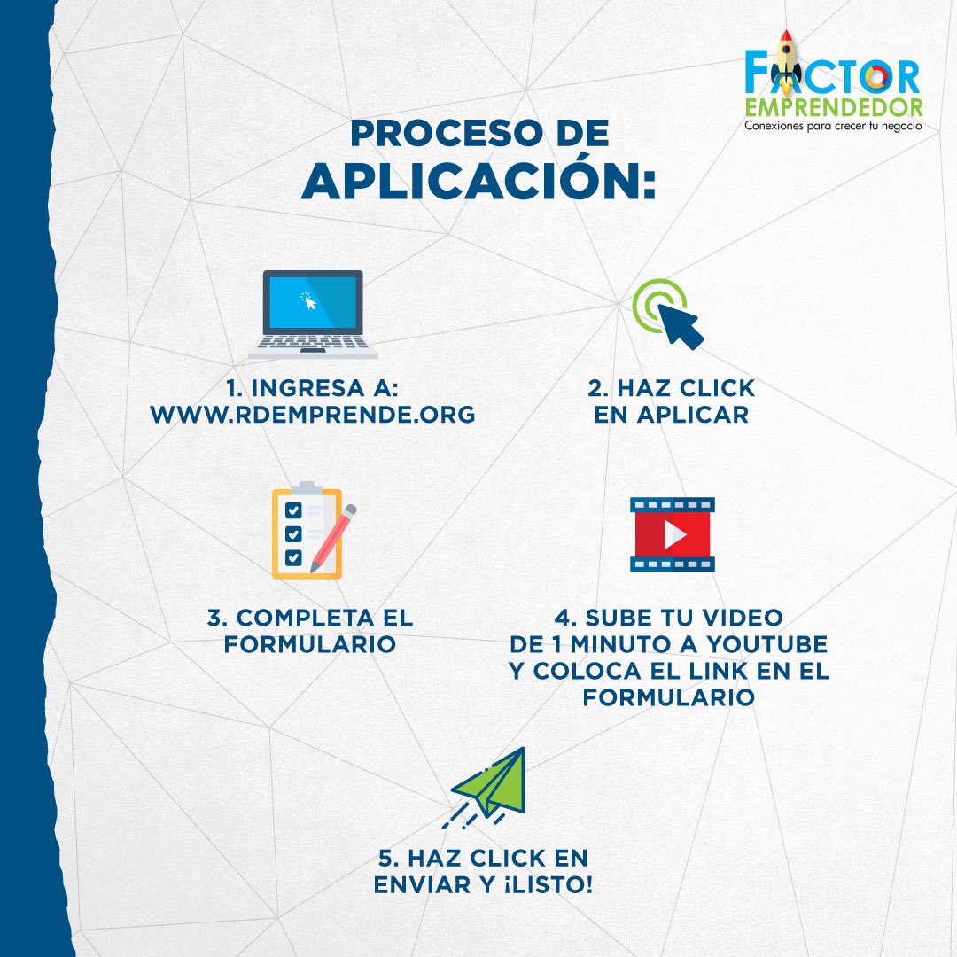 ¡Aplicar a nuestro programa Factor Emprendedor es muy fácil!💪‼️ Sólo tienes que seguir los siguientes pasos y registrarte aquí:

bit.ly/FactorEmprende…