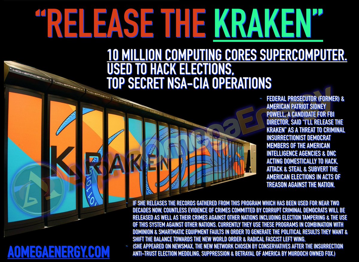  #Breaking  #BreakingNews Federal Prosecutor Candidate for FBI Director  #SidneyPowell Threatened the Criminal  #Deepstate elements of  #DNC  #Democrat  #America & said "I'll Release The Kraken" This reveals that  #Trump campaign has significant intel on  #Election Meddling.