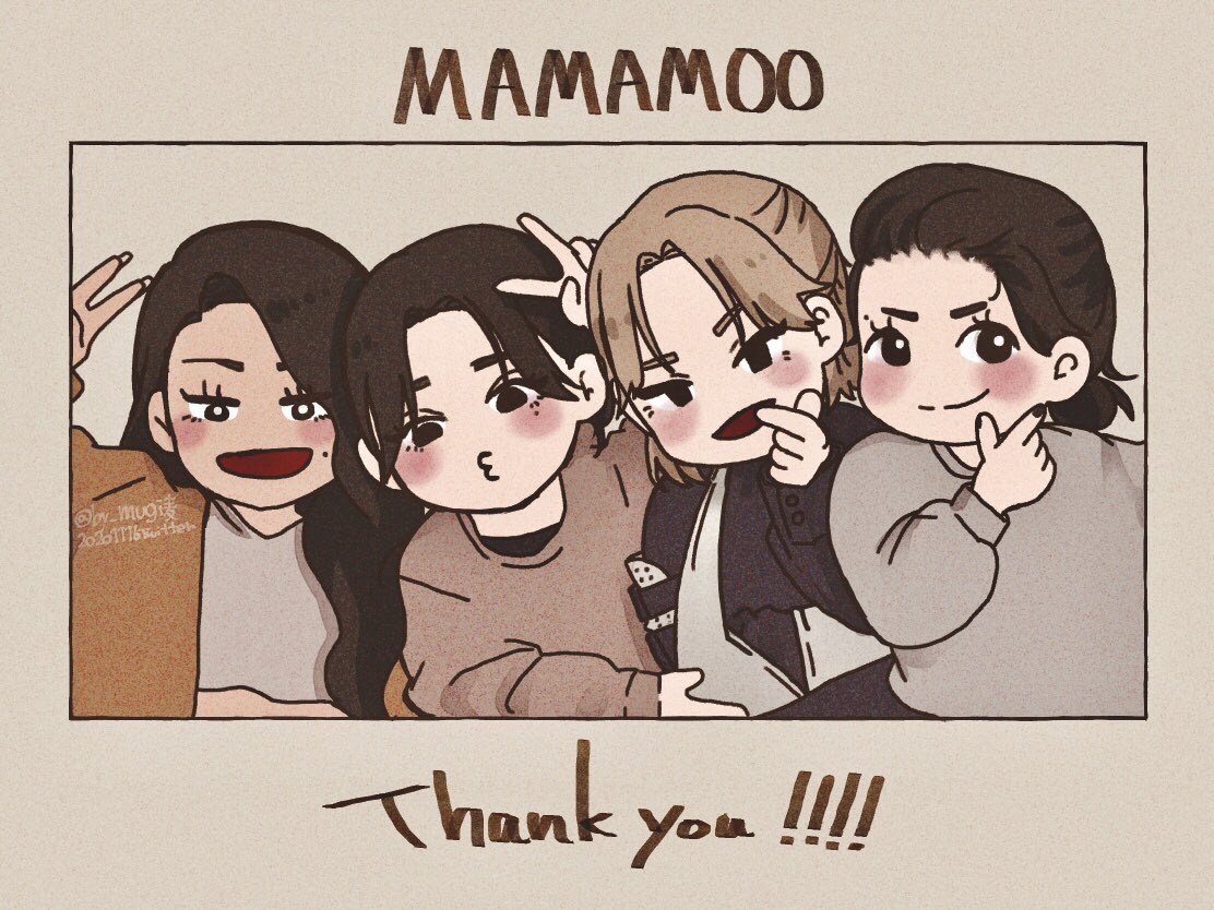 by_mugi's tweet photo. #MAMAMOO #마마무 #솔라 #문벌 #휘인 #화사 @RBW_MAMAMOO

앞으로도 응원할게요.
몸 조심하세요 

좋은 꿈을 꾸세요
사랑해요♡♡

 #mamamoofanart https://t.co/O20RfA1Kkn