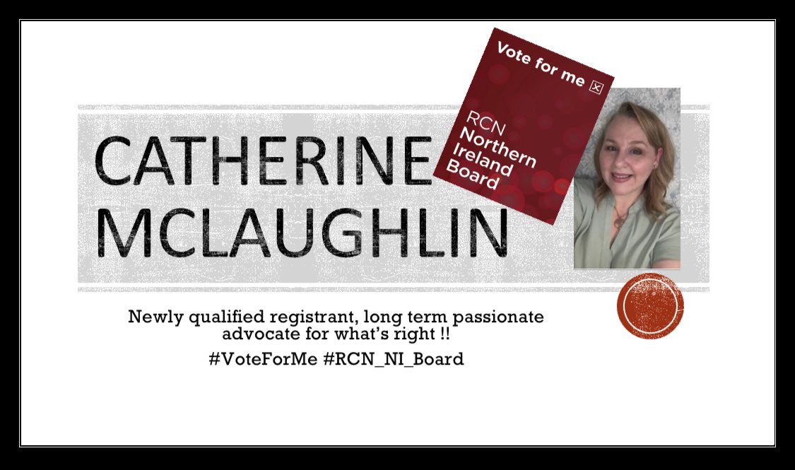 Caitlin1888's tweet photo. New to my role, not for advocating for others, I would be humbled if you consider voting for me for #RCN_NI_Board let me be a voice for you on the body responsible for the governance and direction of @RCN_NI check out all the candidates and use your vote #Takes2Mins #VoteNow https://t.co/vf6FuupizR