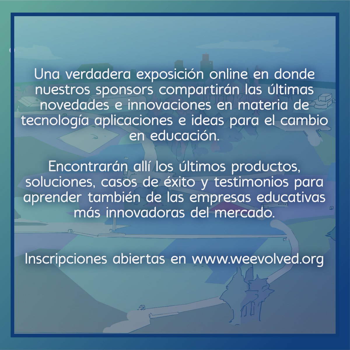 WeEvolv_Ed's tweet photo. ¡Súmate el 27 y 28 de Noviembre a ser protagonista del cambio!
Informate en nuestra web.
Inscripción Abierta - Cupos limitados.
#protagonistasdelcambio #meanimo #educacion #cambiarlaeducacionparacambiarelmundo #weevolved https://t.co/3GVtMfCZnR