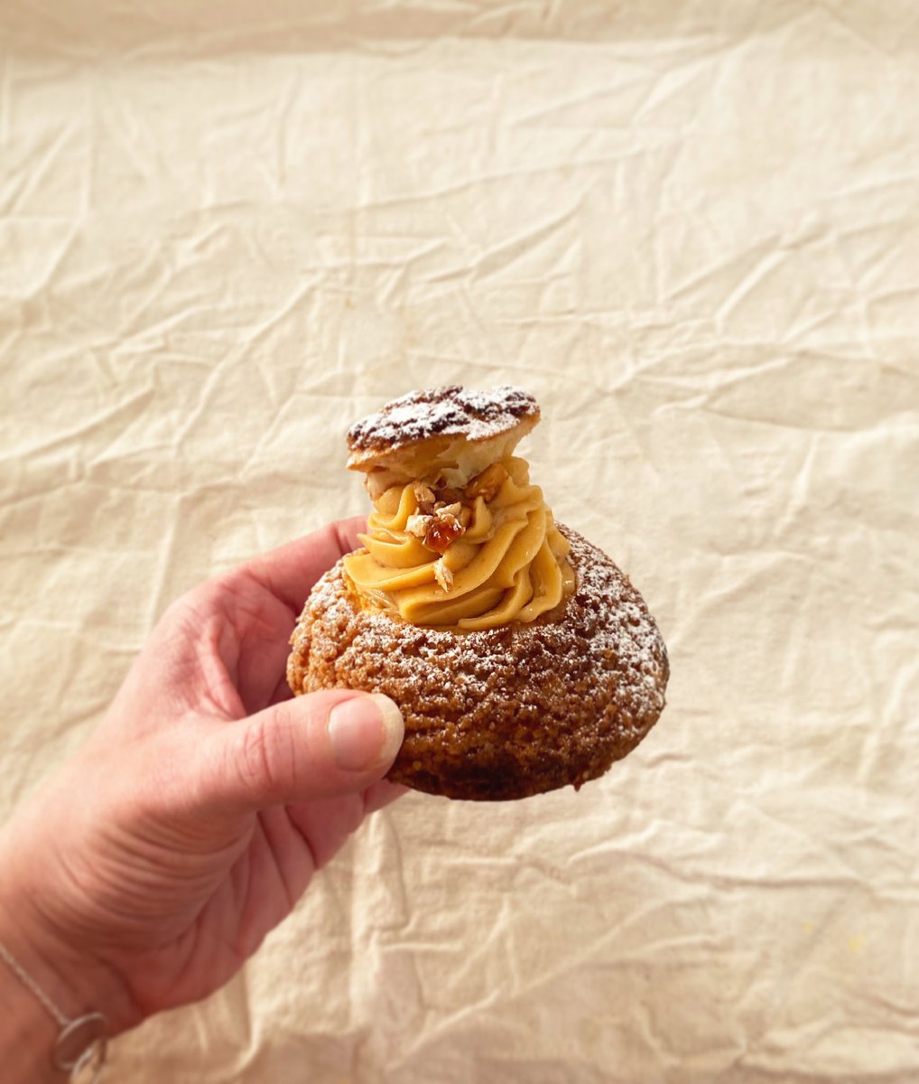 mariablackstone's tweet photo. Choux buns filled with hazelnut creme mousseline. Simply divine 🌰 #bake #bakeoff #baking #puffschool https://t.co/5bKzKL8DJy