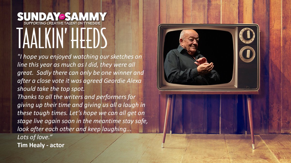 sundayforsammy's tweet photo. The winner of 'Taalkin Heeds 2020' is... CHRIS GROOM, for his sketch 'Geordie Alexa'! Congratulations Chris! Thanks to all the finalists, and the wonderfully talented performers for bringing the scripts to life. Watch 'em all again here: https://t.co/FA3cq4MHYy https://t.co/ylYiMqVLFg