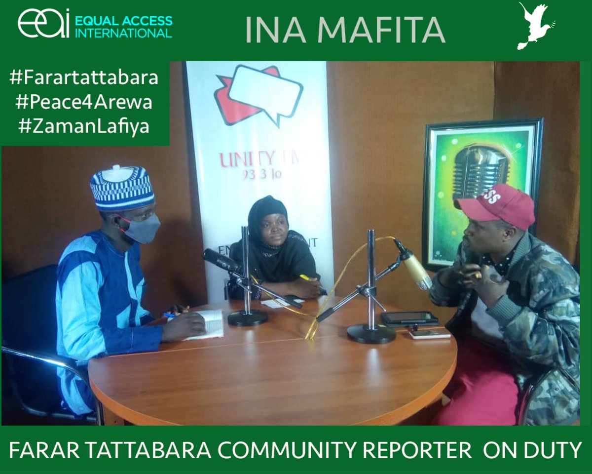 EAI_Nigeria's tweet photo. Ina Mafita kashi na 21 ya tattauna tare da Bashir Tunisia da Saidaut Abubakar Abdullahi a yanayin watsa shirye shiryen a gidan rediyo Unity Fm Jos.
#HowIBuildPeace
#peace4arewa
#farartattabara
#inamafita
#unityfmjos
#northernnigeria
#Algerie #Atamİzindeyiz https://t.co/1nXLMrrSeA
