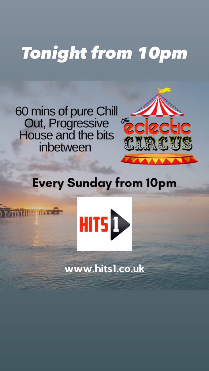 circus_eclectic's tweet photo. We're back on the radio tonight from 10pm. One hour of the most eclectic music. Progesssibe House, chillout, new and old. 

https://t.co/ZI9WNW3Y8s https://t.co/02gN8CAGWA