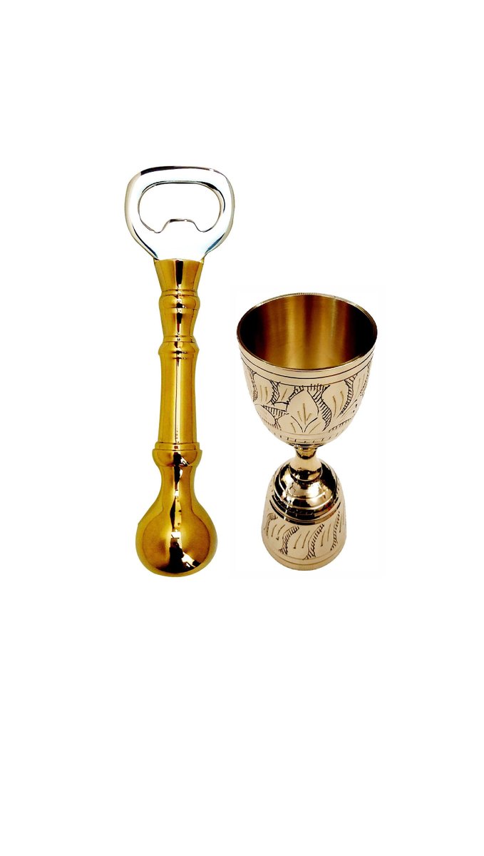 akankshaart's tweet image. My #etsy shop: Akanksha Arts EPNS, Set of Brass Engraved SHOT GLASS, 1 oz/ 2 oz, Golden, Double Jigger, and Brass Bottle Opener etsy.me/35v89W6 #jigger #bartool #pegmeasure #pegmeasuringtool #barset #liqueurmeasuring @amazon @etsy FREE EXPRESS SHIPPING in USA