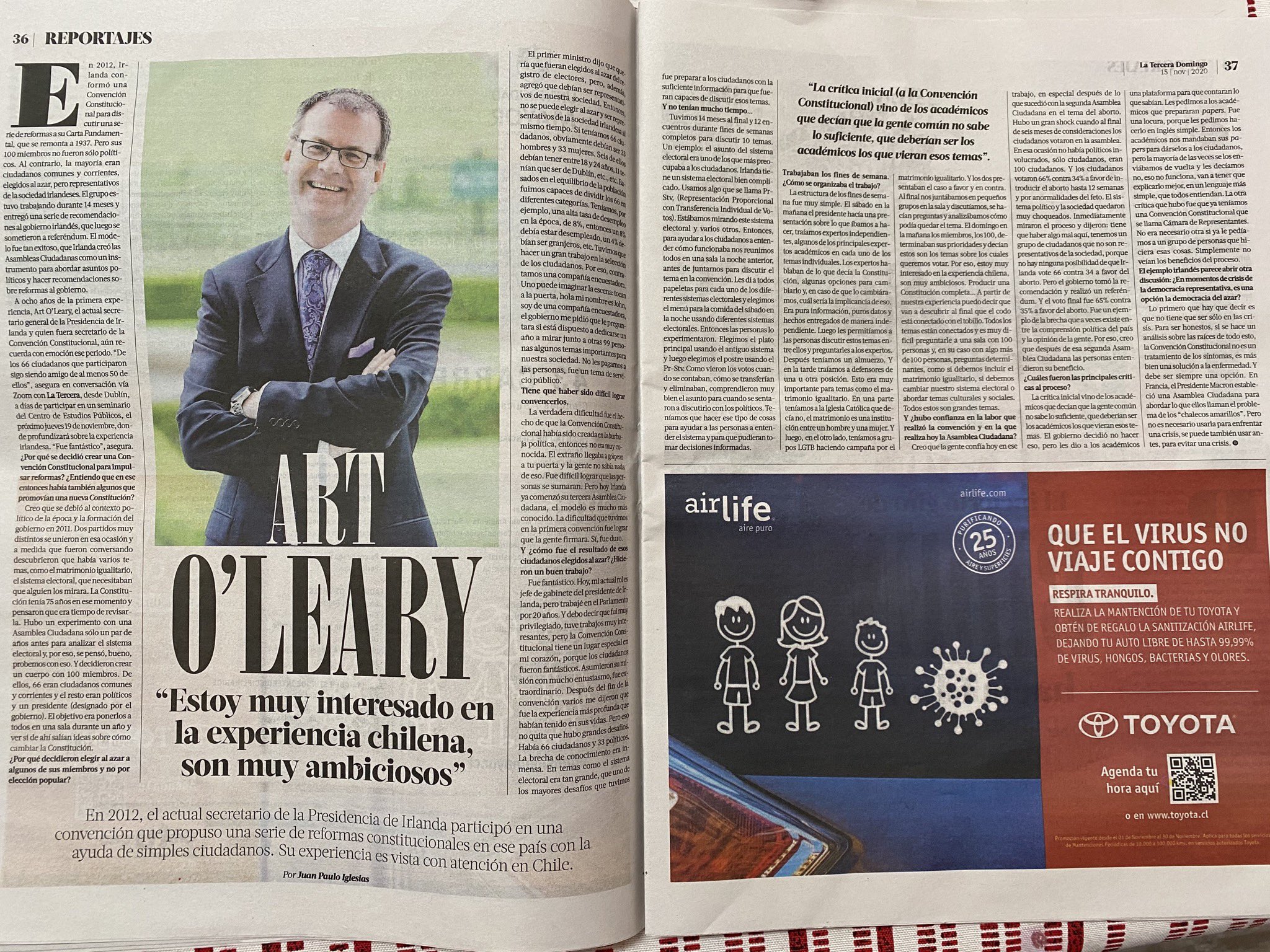 Paul Gleeson On Twitter Excellent Interview With Artoleary In Today S La Tercera On Ireland S Experience With Our Constitutional Convention Citizens Assembly Looking Forward To Our Event On Thurs With Art Janesuit