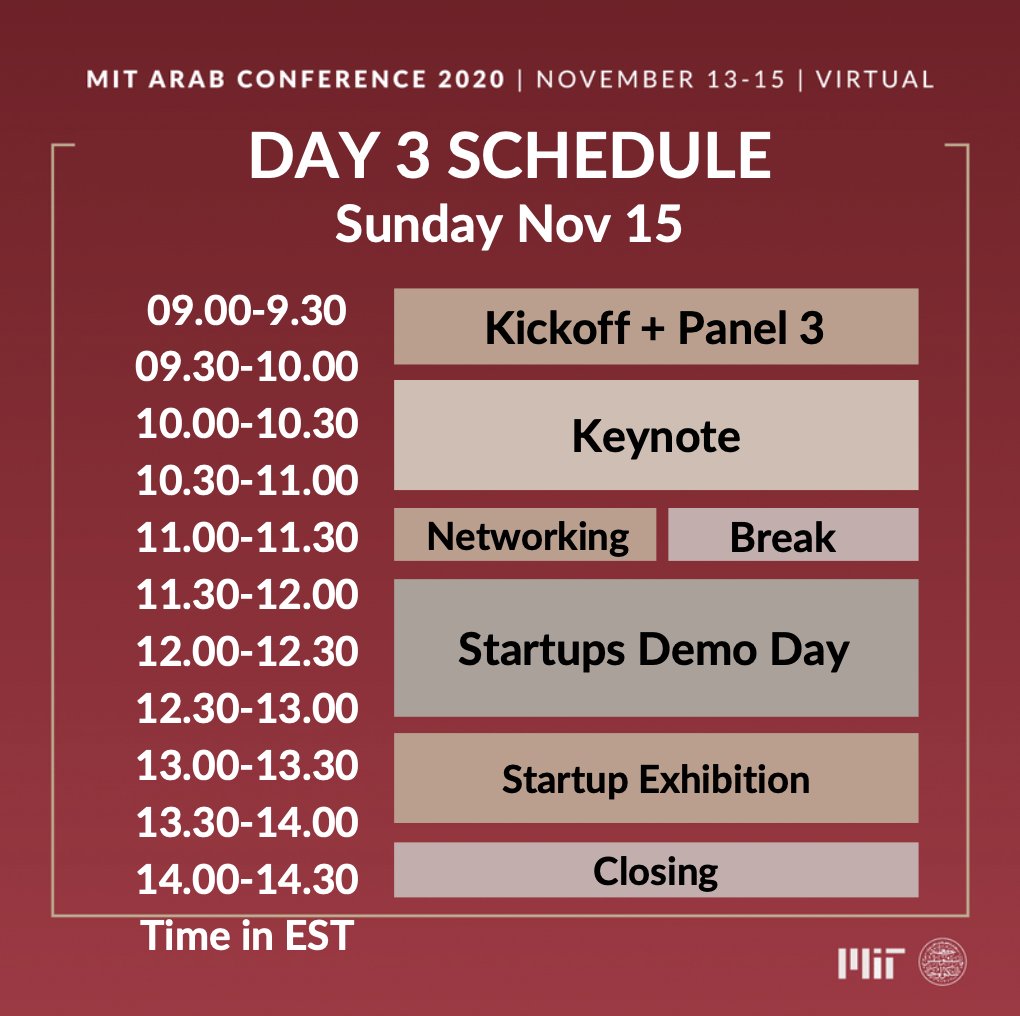 MITarabconf's tweet photo. Last Day of our conference is here! 🤩 Stay tuned for our speakers and keynote today
It was a pleasure to meet you all! https://t.co/Wg9G8Tdon1