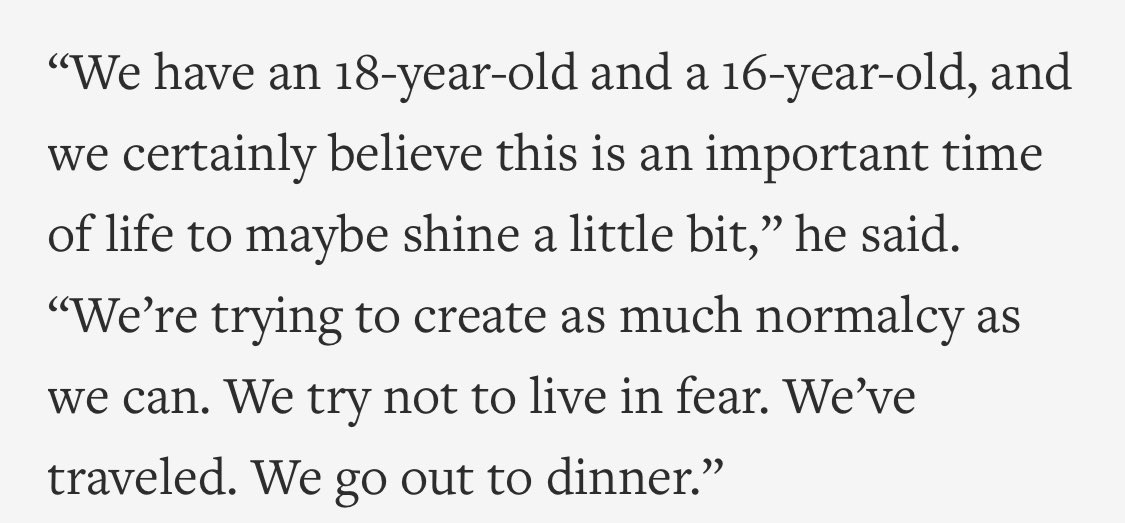 These are parents who recognize their kids are at statistically zero risk of death or serious complications of COVID and that their mental health is the priority. This is rational and more parents should be making this effort to strive to give their kids normalcy, not a bubble.