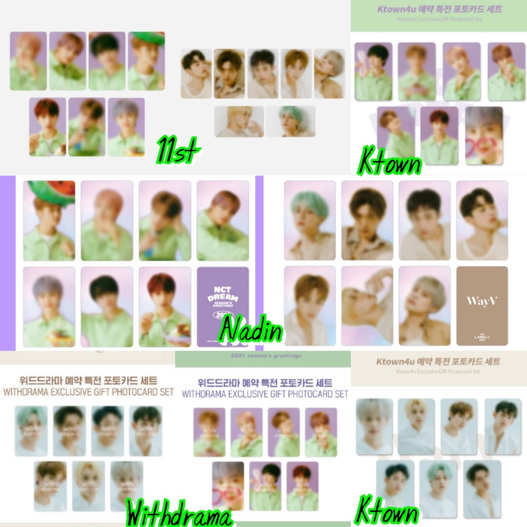 WTS SHARE 🇺🇸🌏 US/WW NCT DREAM/WAYV SEASONS GREETINGS 2021 POB
‼WORLDWIDE SHIPPING $3

1️⃣KTOWN4U
2️⃣ALADIN
3️⃣11ST
4️⃣WITHDRAMA
5️⃣SYNNARA

1️⃣ ONLY :
HAECHAN $6
RENJUN $5
JAEMIN $6
CHENLE $5
JISUNG $5

MARK
1️⃣3️⃣4️⃣5️⃣ $6 EA
2️⃣ $8 EA

XIAOJUN / TEN
1️⃣3️⃣4️⃣5️⃣ $5 EA
2️⃣ $7 EA

#kctzenWTS