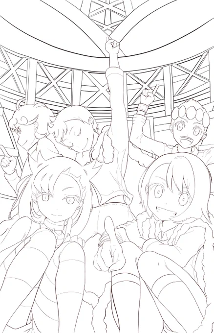 #皆さん線画と塗った後を見せてください 