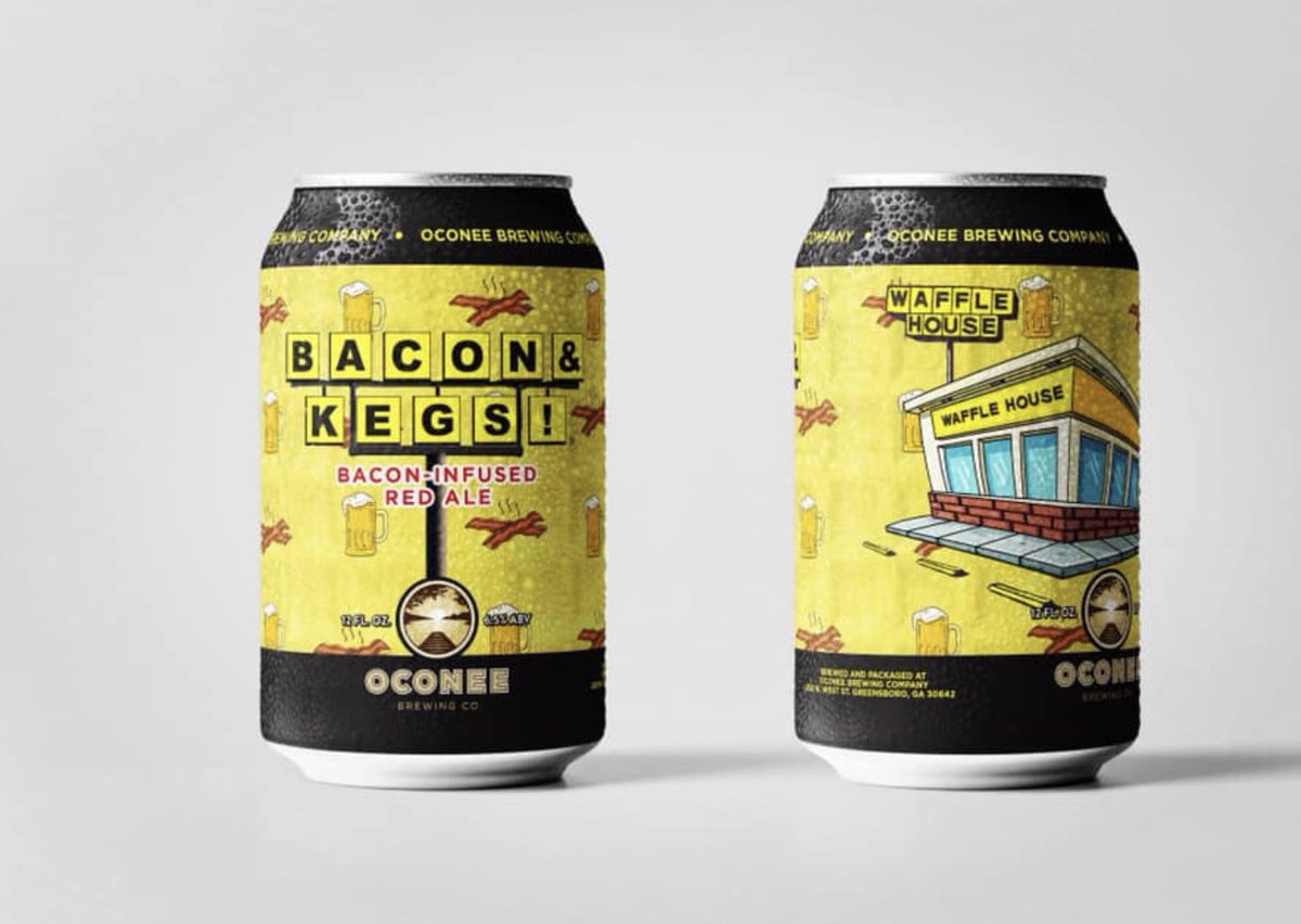 acox1970's tweet photo. @TheBrandyClark it’s a big day in a small town...Waffle House bacon flavored beer! #NotSureAboutThisOne https://t.co/GltHpJfrct