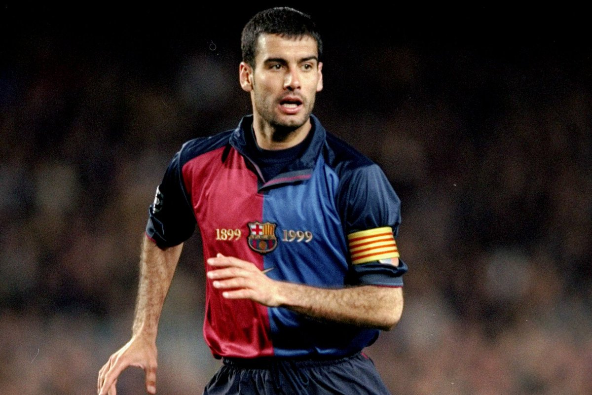 Guardiola était un milieu de terrain défensif qui jouait habituellement dans un rôle de meneur de jeu profond . Il a passé la majorité de sa carrière à Barcelone. Il a été capitaine de l'équipe de 1997 à son départ du club en 2001. Après avoir quitté Barcelone, Guardiola a