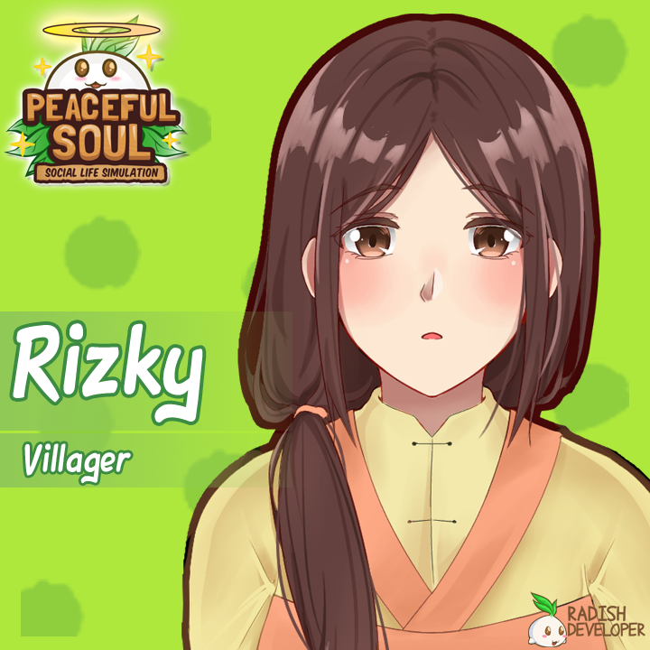 RadishDevp's tweet photo. Hello comRADes~

Rizky is Surya's wife. Some villager calls her as the mother of Radish Village or The Mother. Although Rizky has a daughter and old enough, she still looks young. 

#AWSUMPROJECT 
#AWSUMDEV 
#PeacefulSoul 
#RadishDeveloper https://t.co/xR8rR2kjuU