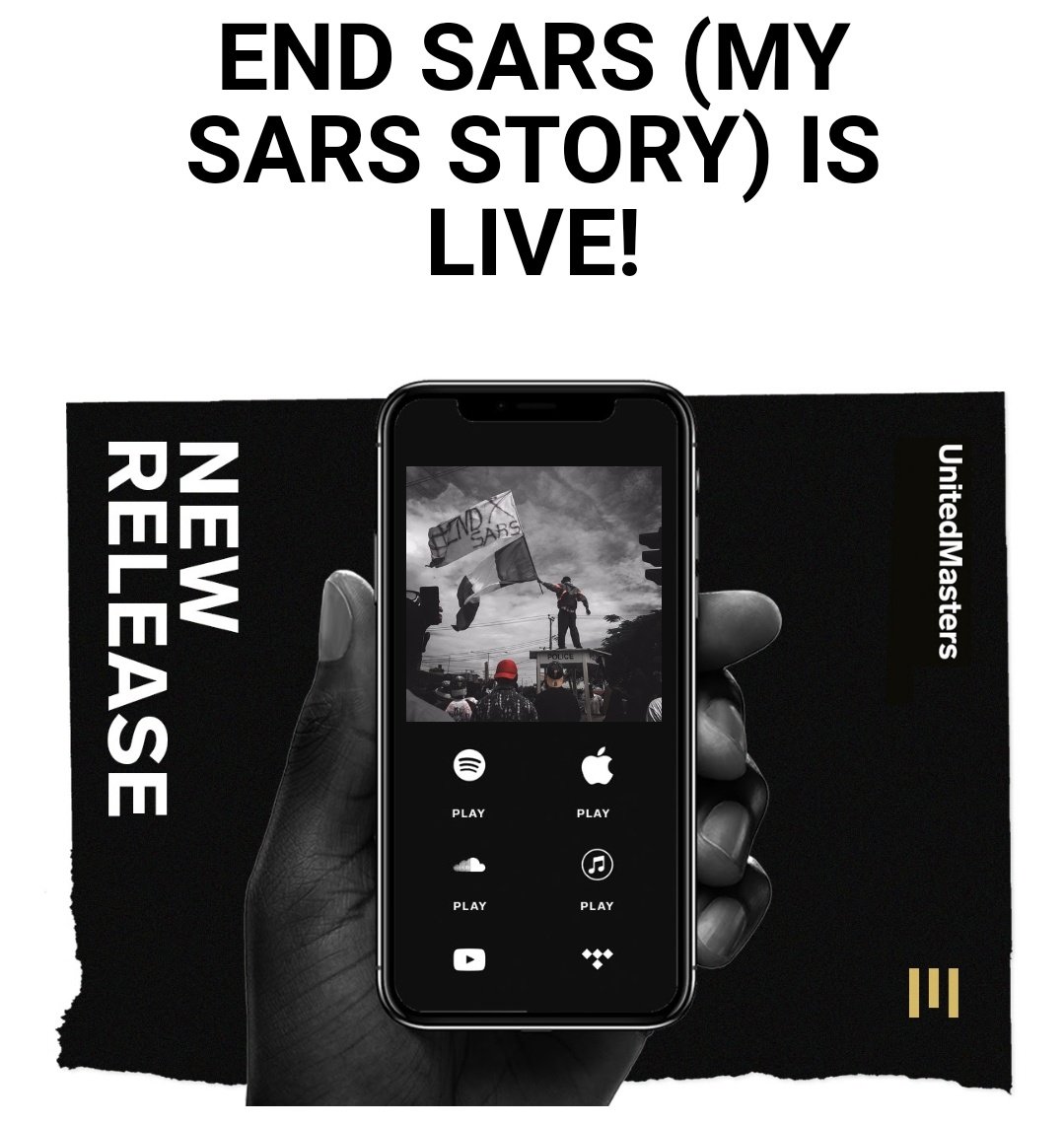 dat_boy_v's tweet photo. END SARS By Boy V
Now available on
โขAPPLE MUSIC
โขSPOTIFY
โขYOUTUBE
My SARS story in a song https://t.co/ZXqUUPnOYi
#EndSARS
#EndSWAT #justiceforjimoh #ABT_THEALBUM #MilStreamingParty https://t.co/gcQenzPHWq