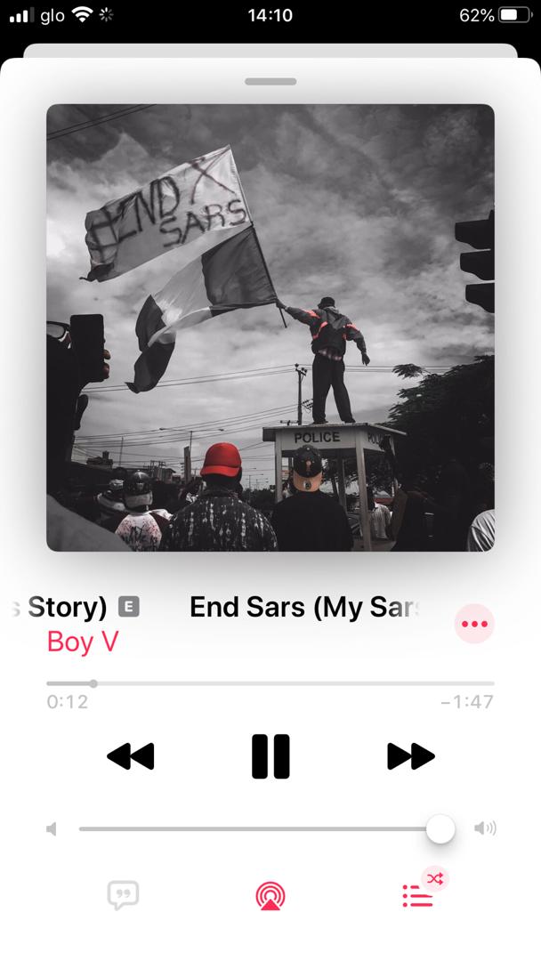 dat_boy_v's tweet photo. END SARS By Boy V
Now available on
โขAPPLE MUSIC
โขSPOTIFY
โขYOUTUBE
My SARS story in a song https://t.co/ZXqUUPnOYi
#EndSARS
#EndSWAT #justiceforjimoh #ABT_THEALBUM #MilStreamingParty https://t.co/gcQenzPHWq