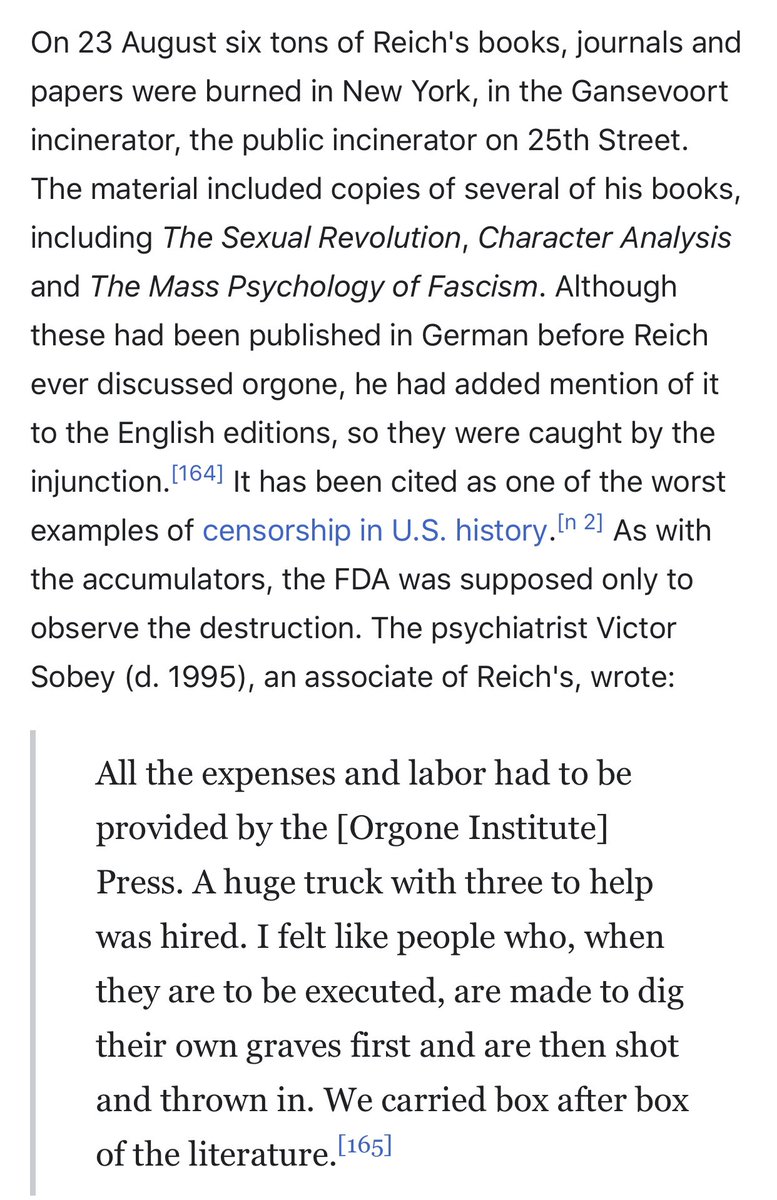 Indeed, the US govt is far more likely to destroy the books of a freak like me than they are going to say anything to contest Abigail Shrier’s inflammatory drivel. As the CIA burned the library and archive of Wilhelm Reich, the Marxist psychoanalyst and sex theorist, in 1956.
