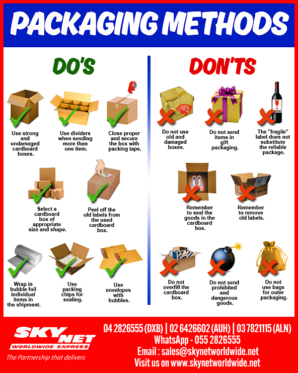 SkyNet_UAE's tweet photo. Products getting damaged during delivery is something nobody should face. How can package senders make sure this doesn’t happen?

The kind of packing material you’ll be using depends on the type of product you’re shipping and its requirements. 

#PackagingMethods @SkyNet_UAE https://t.co/Bx0OxHHfuh
