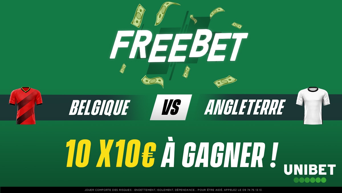 UnibetFrance's tweet photo. ⚽ 10 x 10€ de freebets à gagner pour l'affiche Belgique - Angleterre ! Quel sera le score final ? 

➡ RT + #FreebetUnibet + Pseudo pour participer. 
⏰ Fin du jeu à 20h45.
🍀 TAS lundi https://t.co/VAuQoQp4nm