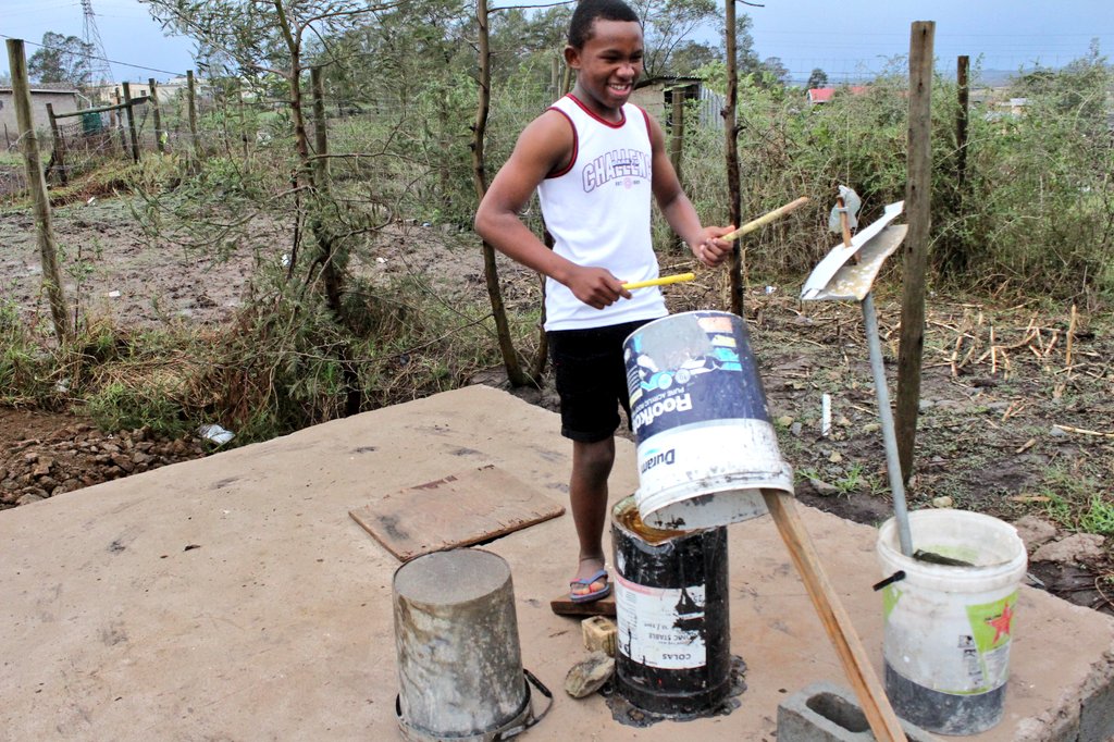 He said goodbye to the bucket drums 