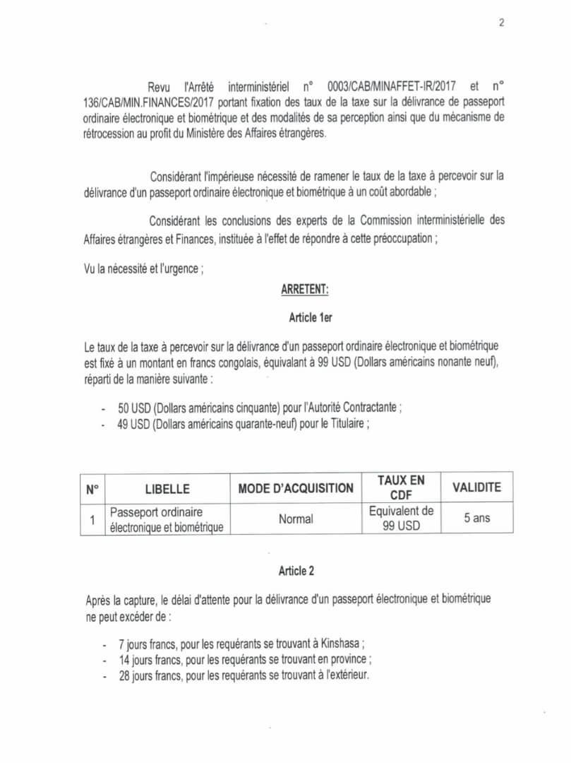Mbulayi650's tweet photo. Le passeport congolais à 99$ équivalent en franc congolais pour les résidents en Rdc, 100$ pour ceux qui sont à l'extérieur du pays. https://t.co/nB5FUQllxq