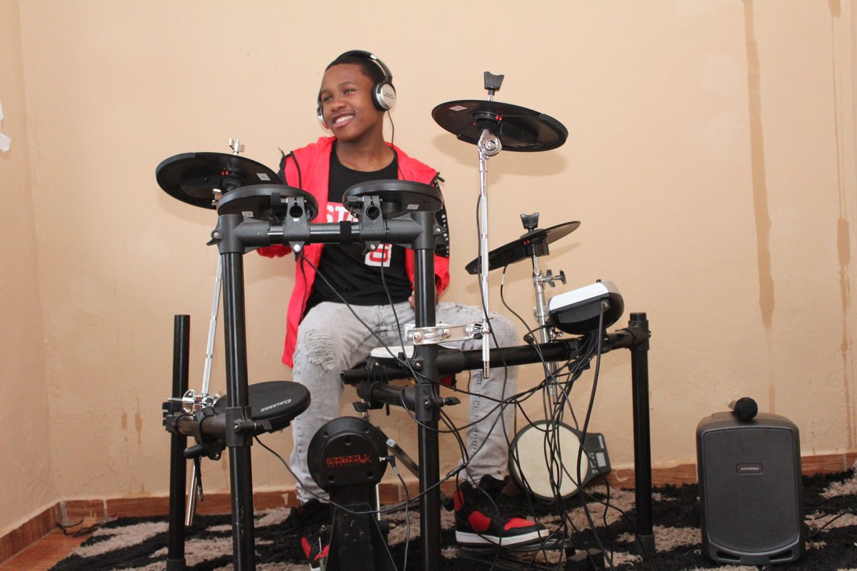 He used to annoy me so much with all this drum talk and randomly hitting the table imitating drums that was about a year ago, I only saw the passion when I saw the whole bucket set up, that's when I took him seriously...