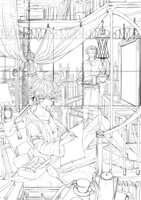 #皆さん線画と塗った後を見せてください 
頑張ったやつのデータが残ってたので! 