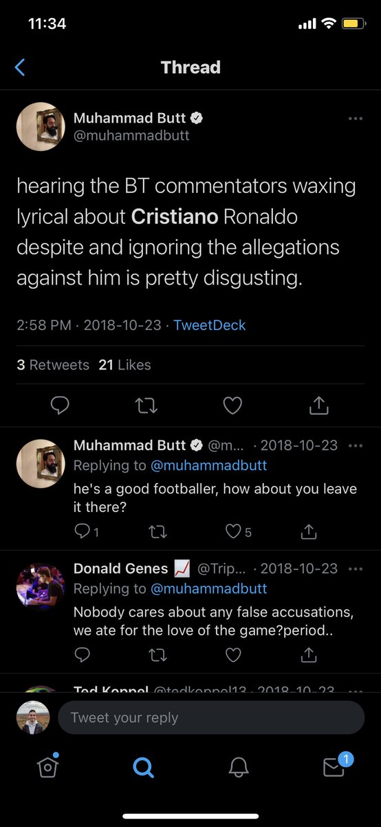 Here are some where he tries to force the rape allegations against Ronaldo to be true despite them still being disputed at the time. (Also the celebration was mimicking Simeone’s celebration which EVERYONE knew)