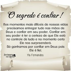 CleodeDeus's tweet photo. O segredo é confiar! https://t.co/rk2iyuMdB2