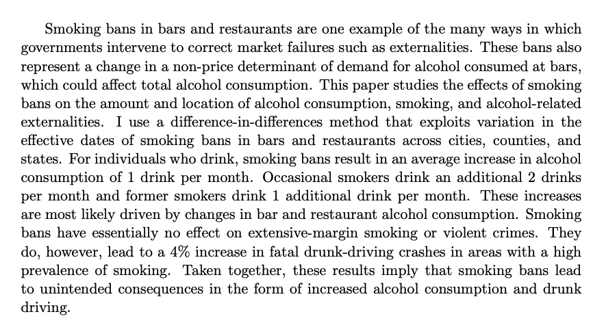 Anne BurtonJMP: "The Impact of Smoking Bans in Bars and Restaurants on Alcohol Consumption, Smoking, and Alcohol-Related Externalities"Website:  https://annemburton.com/ 